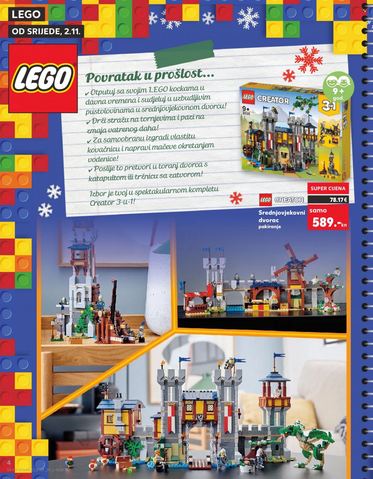 Kaufland katalog - 02.11.2022. - 24.12.2022. - Sniženi proizvodi - igračka, LEGO, LEGO Creator. Stranica 4.