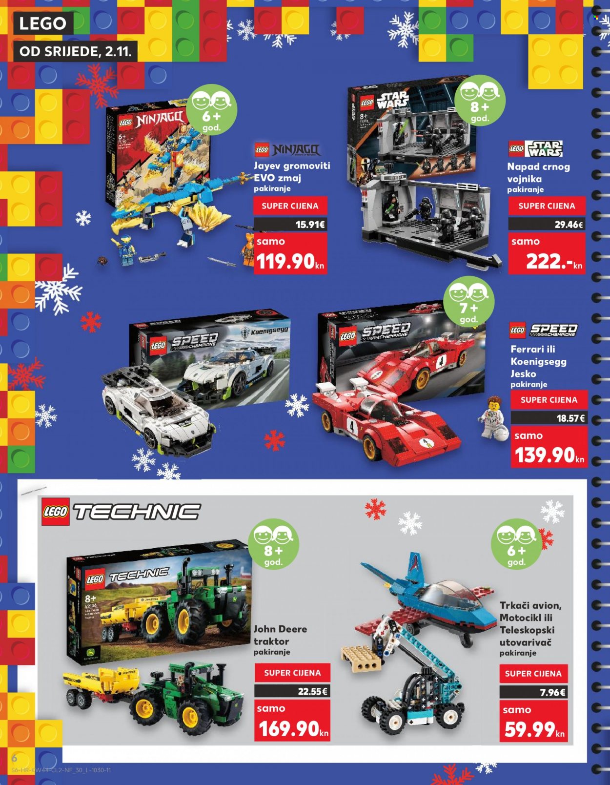 Kaufland katalog - 02.11.2022. - 24.12.2022. - Sniženi proizvodi - igračka, LEGO, LEGO Ninjago, LEGO Star Wars, LEGO Speed, LEGO Technic, traktor, građevinsko vozilo. Stranica 6.