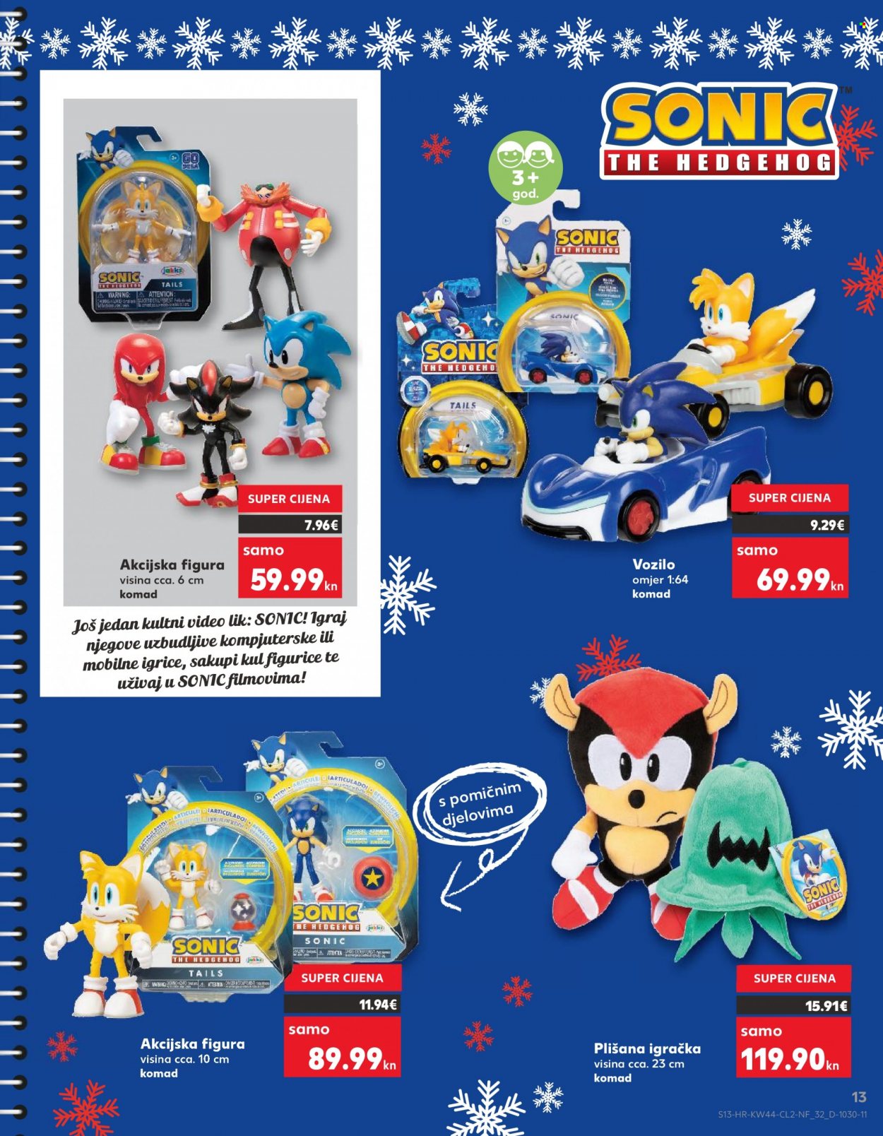 Kaufland katalog - 02.11.2022. - 24.12.2022. - Sniženi proizvodi - dječja figurica, igračka, Sonic the Hedgehog, dječji auto, plišana igračka. Stranica 13.