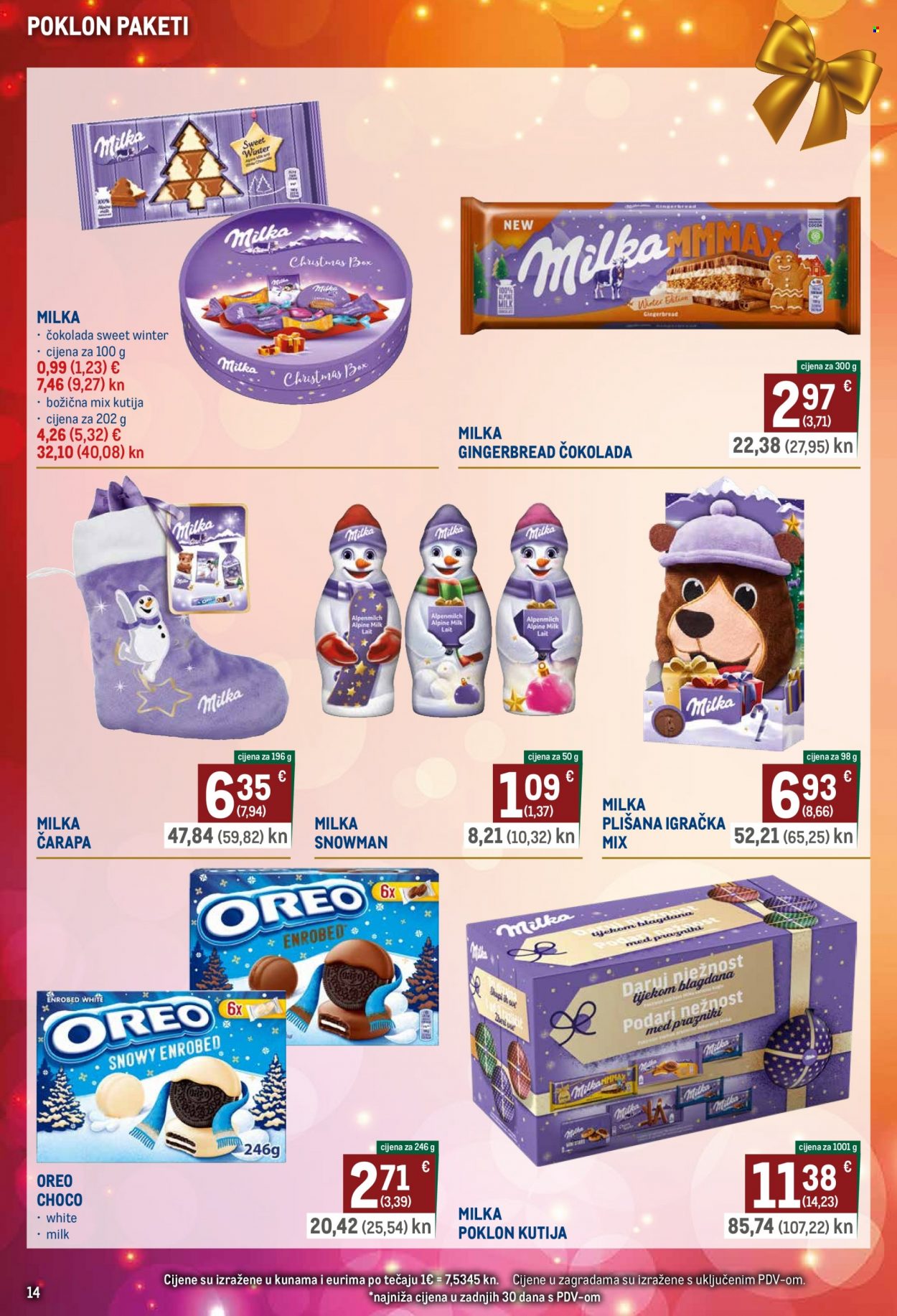 Metro katalog - 02.11.2023. - 30.12.2023. - Sniženi proizvodi - Gingerbread, Milka, Oreo, poklon set, čokoladni božićni paket, košara, igračka, plišana igračka. Stranica 14.