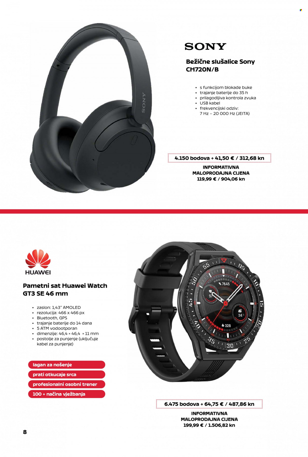 thumbnail - Tommy katalog - 06.11.2023. - 30.06.2024. - Sniženi proizvodi - bežične slušalice, slušalice, Sony, Huawei, Huawei Watch, pametni sat. Stranica 8.