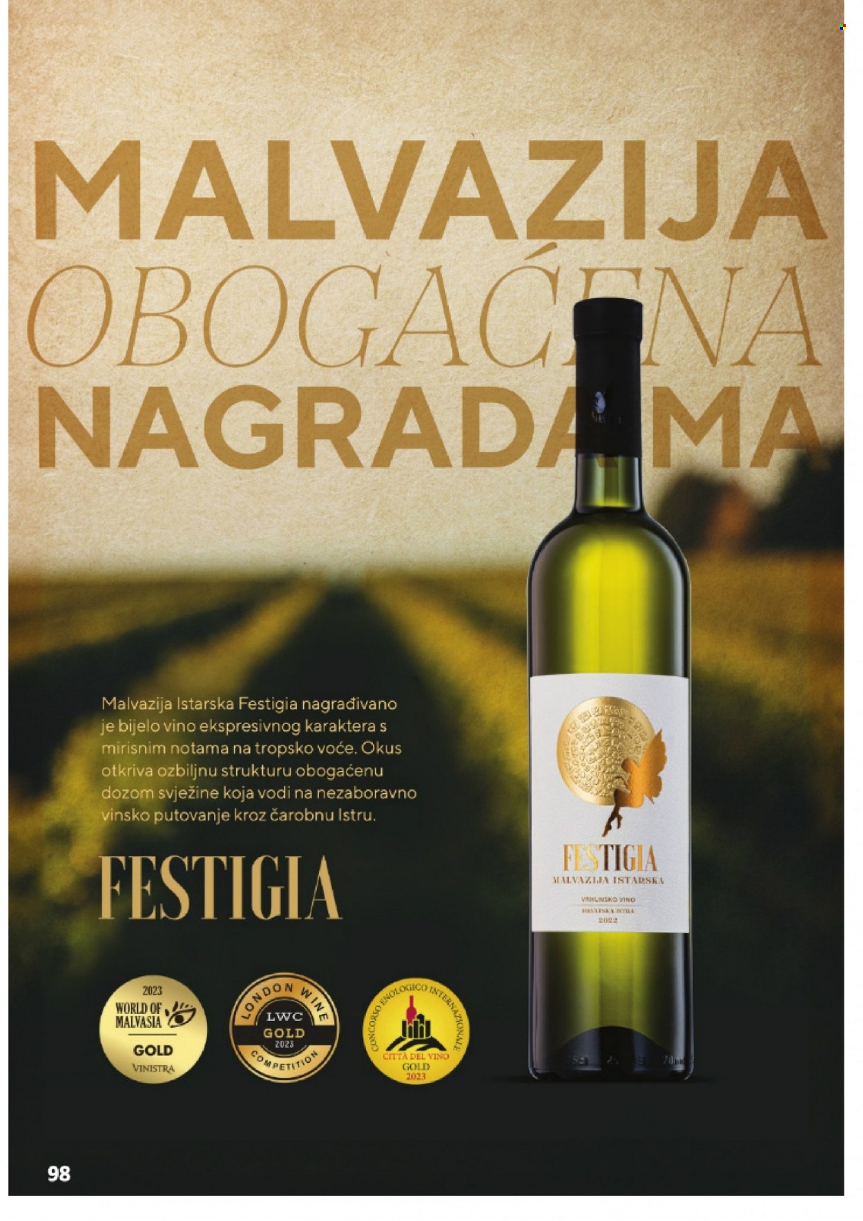 thumbnail - Vrutak katalog - 24.11.2023. - 31.10.2024. - Sniženi proizvodi - bijelo vino, vino, Malvazija Istarska, alkohol. Stranica 98.