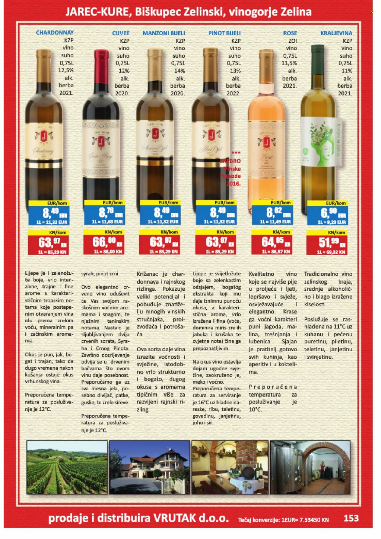 thumbnail - Vrutak katalog - 24.11.2023. - 31.10.2024. - Sniženi proizvodi - ARO, lubenica, jagode, bijelo vino, crno vino, Chardonnay, vino, Syrah, alkohol. Stranica 153.