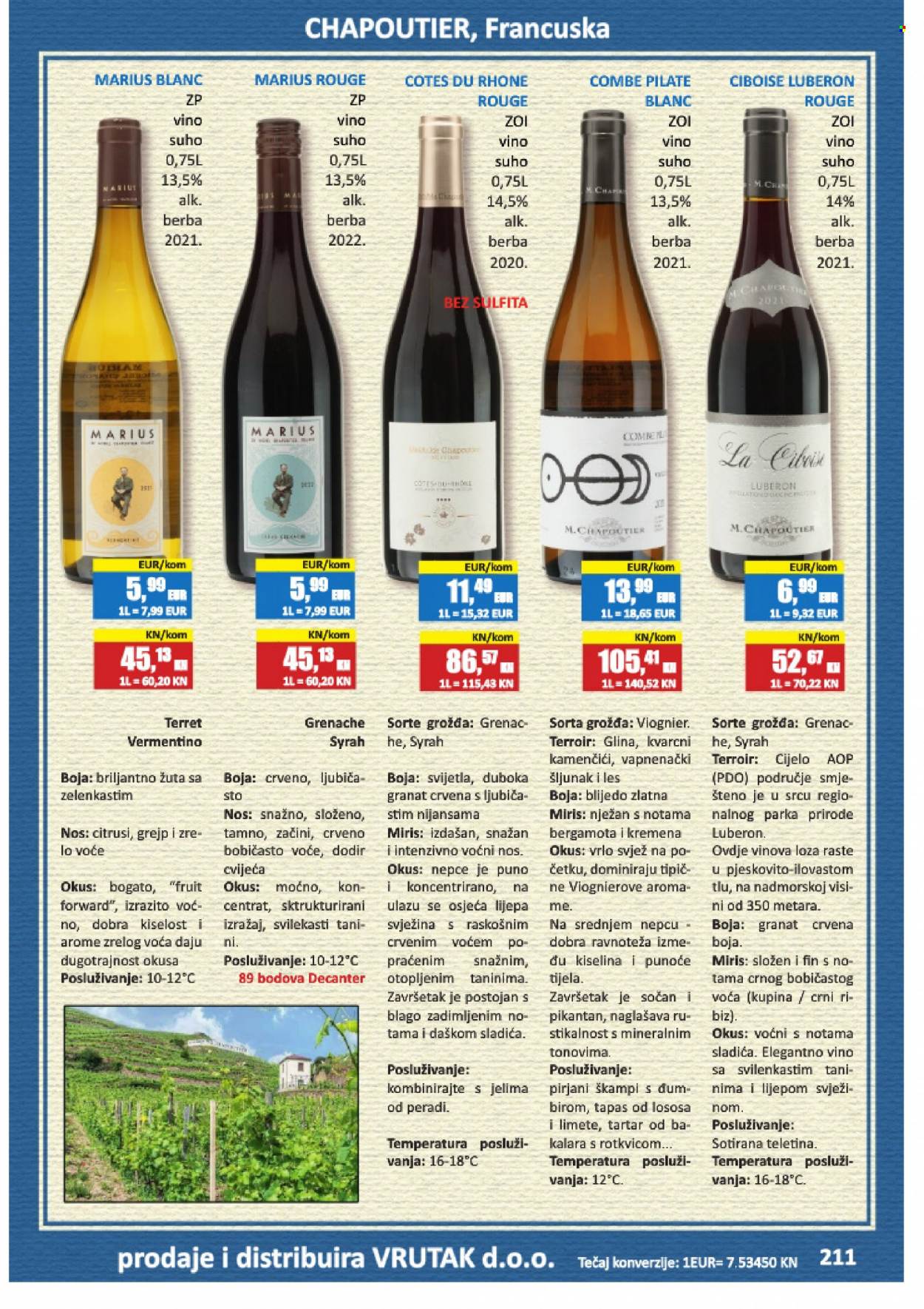 thumbnail - Vrutak katalog - 24.11.2023. - 31.10.2024. - Sniženi proizvodi - škampi, Côtes du Rhône, vino, Syrah, alkohol. Stranica 211.