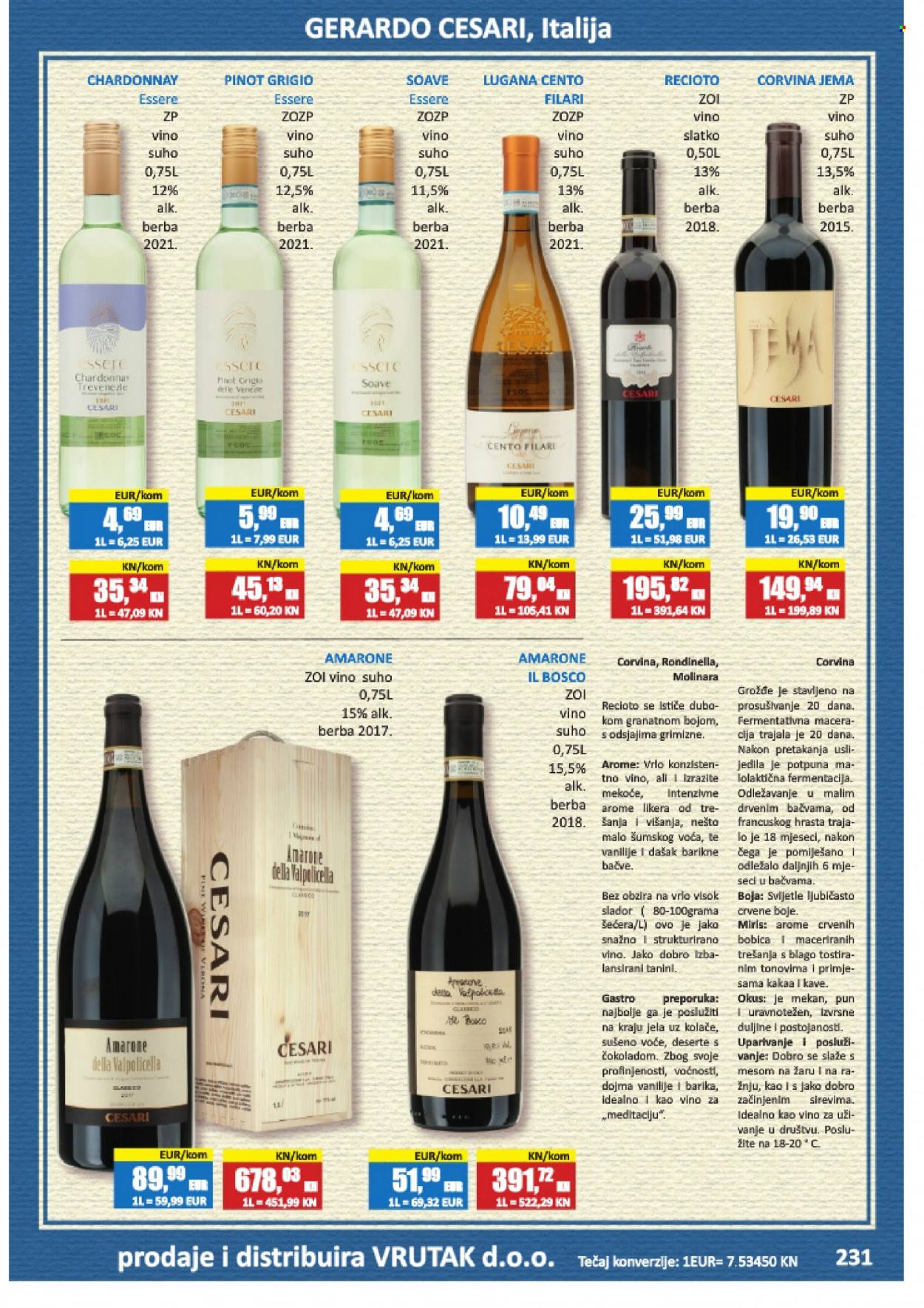thumbnail - Vrutak katalog - 24.11.2023. - 31.10.2024. - Sniženi proizvodi - DOBRO, bijelo vino, Chardonnay, Valpolicella, vino, alkohol. Stranica 231.