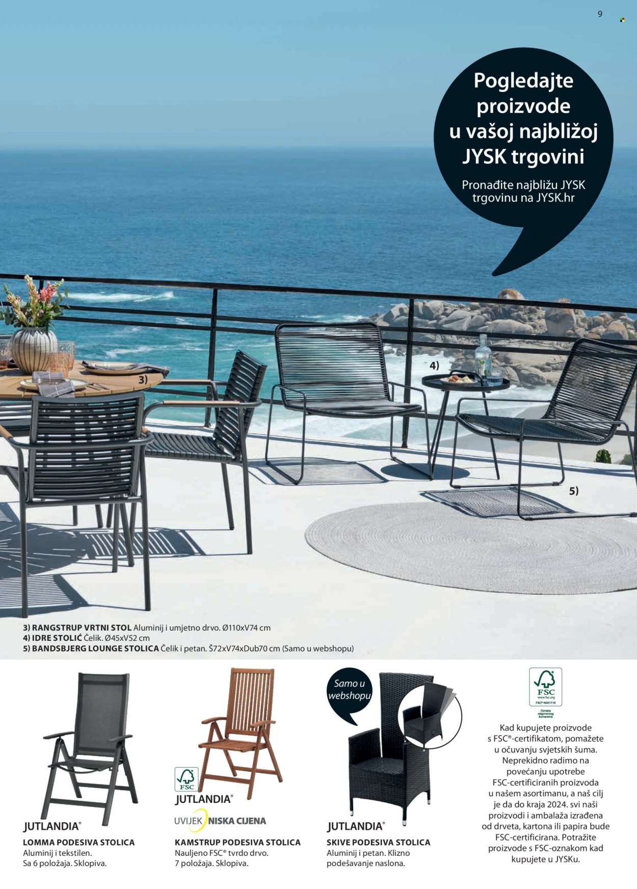 thumbnail - JYSK katalog - Sniženi proizvodi - stol, vrtni stol, stolić, stolica, podesiva stolica. Stranica 10.