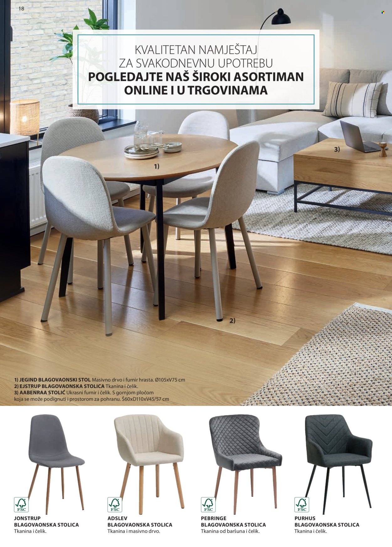 thumbnail - JYSK katalog - Sniženi proizvodi - stol, blagovaonski stol, stolić, stolica, blagovaonska stolica. Stranica 19.