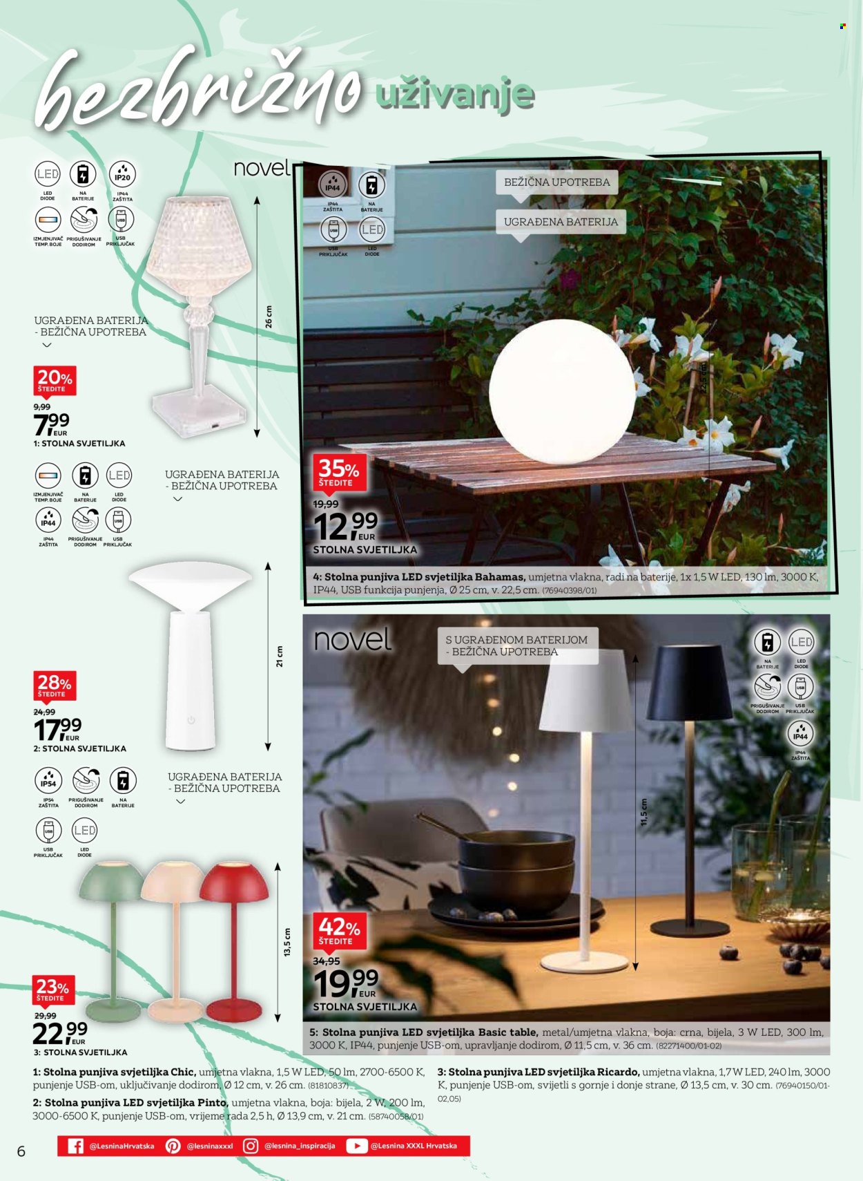 thumbnail - Lesnina katalog - 01.04.2024. - 31.05.2024. - Sniženi proizvodi - LED svjetiljka, stolna svjetiljka. Stranica 6.