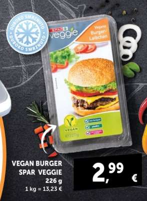 Vegan burger SPAR Veggie
