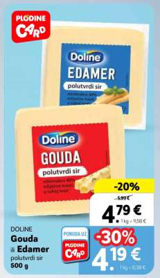 Gouda ili Edamer polutvrdi sir 500 g