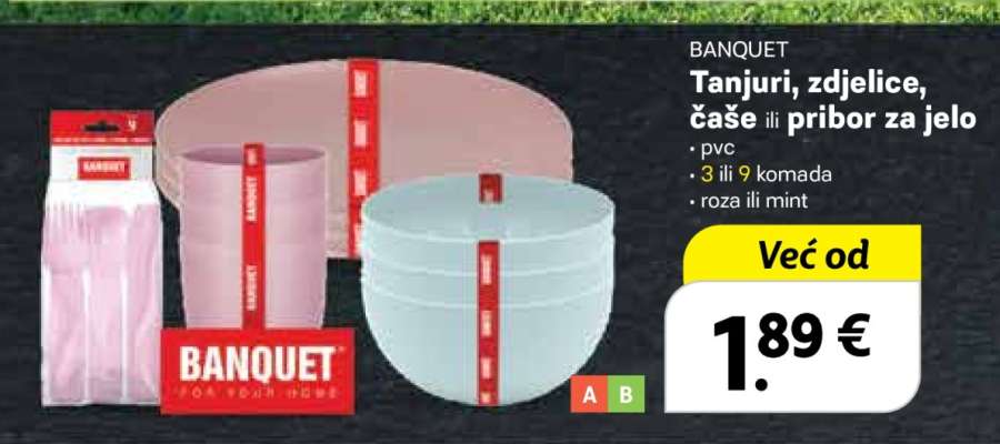 BANQUET Tanjuri, zdjelice, čaše ili pribor za jelo