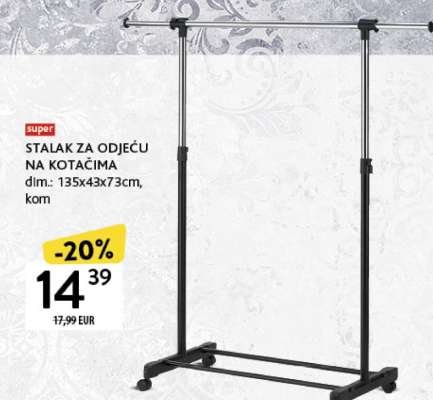 STALAK ZA ODJEĆU NA KOTAČIMA