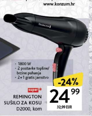 REMINGTON SUŠILO ZA KOSU D2000, kom