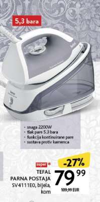 TEFAL PARNA POSTAJA SV4111EO, bijela, kom