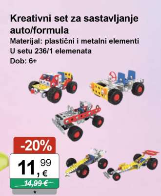 Kreativni set za sastavljanje auto/formula