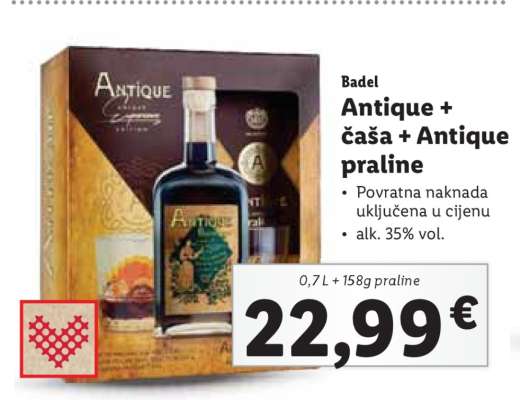 Antique + čaša + Antique praline