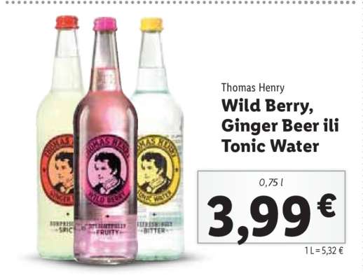 Thomas Henry Wild Berry, Ginger Beer ili Tonic Water