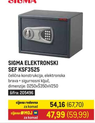 SIGMA ELEKTRONSKI SEF KSF3525