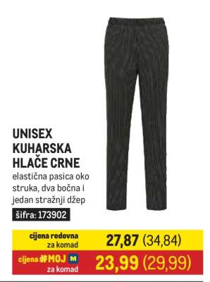 UNISEX KUHARSKA HLAČE CRNE