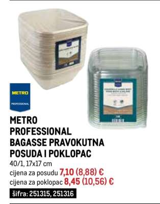 METRO PROFESSIONAL BAGASSE PRAVOKUTNA POSUDA I POKLOPAC