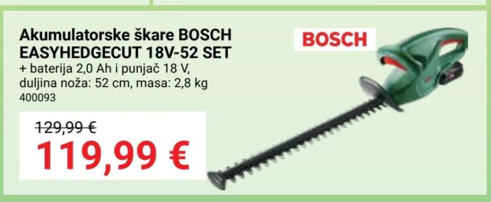 Akumulatorske škare BOSCH EASYHEDGECUT 18V-52 SET