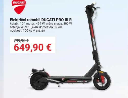 Električni romobil DUCATI PRO III R