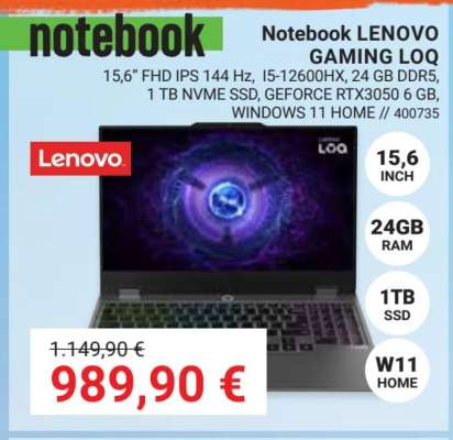 Notebook LENOVO GAMING LOQ
