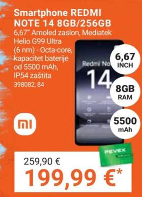 Smartphone REDMI NOTE 14 8GB/256GB
