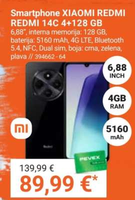Smartphone XIAOMI REDMI REDMI 14C 4+128 GB