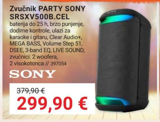 Zvučnik PARTY SONY SRSXV500B.CEL