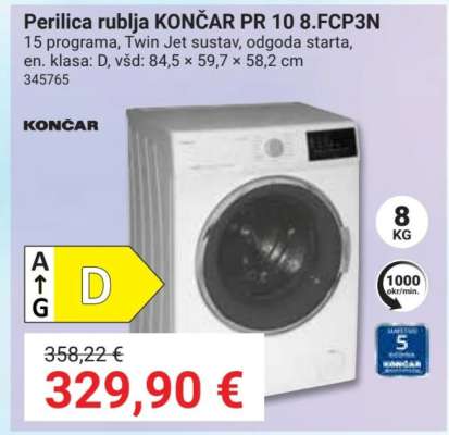 Perilica rublja KONČAR PR 10 8.FCP3N