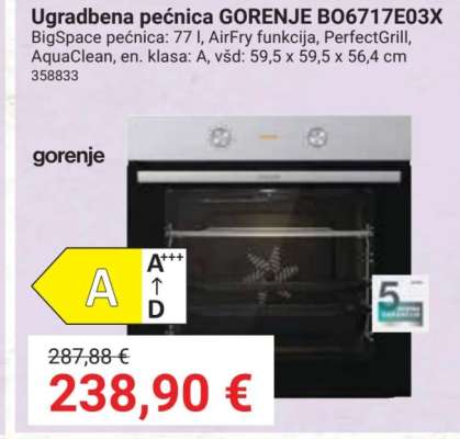 Ugradbena pećnica GORENJE BO6717E03X