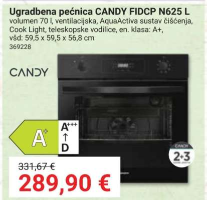 Ugradbena pećnica CANDY FIDCP N625 L
