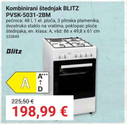 Kombinirani štednjak BLITZ PVSK-5031-2BM