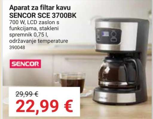 Aparat za filtar kavu SENCOR SCE 3700BK