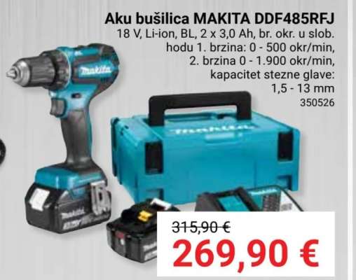 Aku bušilica MAKITA DDF485RFJ