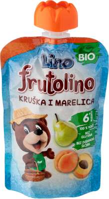 Lino frutolino EKO kašica kruška i marelica – 6+ mj.