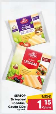 SERTOP Sir topljeni Cheddar/Gouda 130g