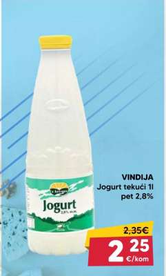 VINDIJA Jogurt tekući 1l