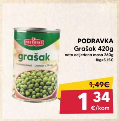 PODRAVKA Grašak 420g