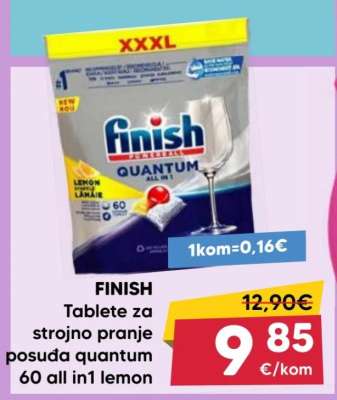 FINISH Tablete za strojno pranje posuđa Quantum 60 all in1 lemon