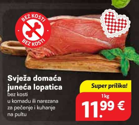 Svježa domaća juneća lopatica