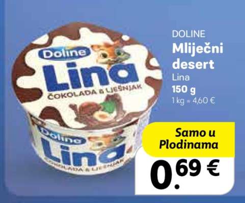 DOLINE Mlječni desert Lina