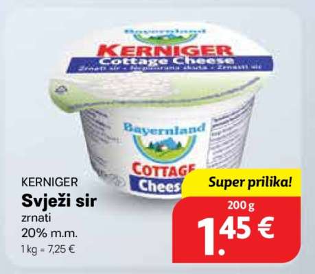 KERNIGER Svježi sir zrnati 20% m.m.