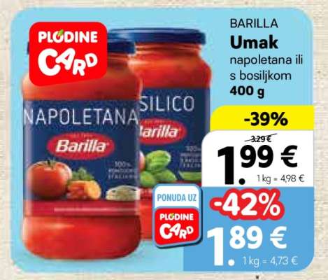 BARILLA Umak napoletana ili s bosiljkom 400 g