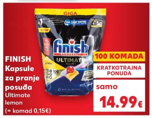 FINISH Kapsule za pranje posuđa Ultimate lemon