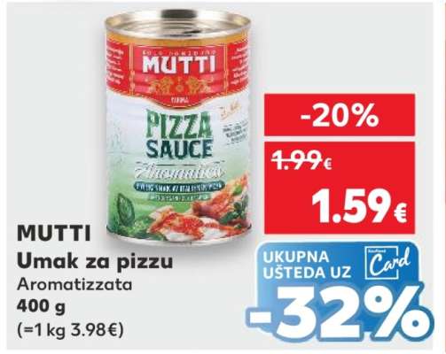 MUTTI Umak za pizzu Aromatizzata 400 g
