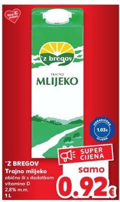 `Z BREGOV Trajno mlijeko