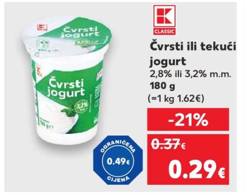 Čvrsti ili tekući jogurt