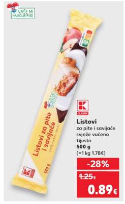 Listovi za pite i savijače svježe vučeno tijesto